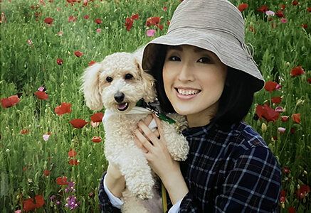 愛犬マロンと私の写真